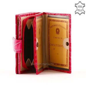 Ez az olasz Cavalieri kis méretű női pénztárca kívül fényes croco mintás lakk bőr felülettel készült minőségi modell. Garanciával!