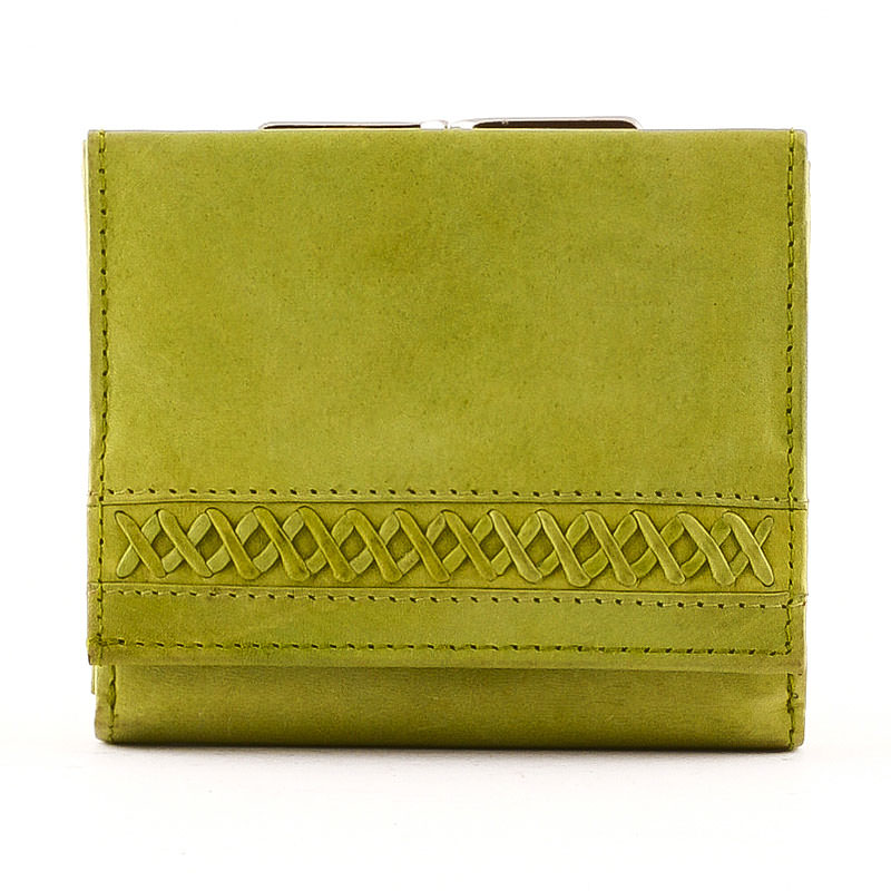 S-Belmonte-noi-keretes-penztarca-MF11302-v-zold-1 Minőségi bőrből készült Sylvia Belmonte kisméretű női bőr pénztárca, praktikus kialakítással és egyedi igazán nőies dizájnnal.