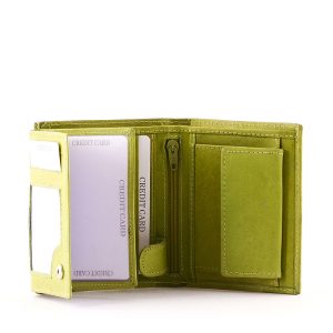 Divat kiegészítőként is kiváló valódi bőrből készült S Belmonte kis méretű bőr női pénztárca, külsején dekoratív felületi dizájnnal.