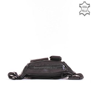 Minőségi igazi bőrből készült férfi bőr övtáska fekete színben, számos hasznos funkcióval. Bőrdíszműves mester által készített termék!