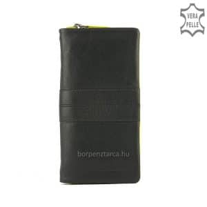 Rendkívül finom valódi nappa bőrből készült luxus kategóriájú, nagy méretű Sylvia Belmonte női bőr divat pénztárca, bicolour külsővel.