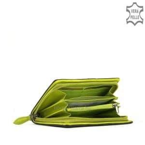 Rendkívül finom valódi nappa bőrből készült luxus kategóriájú, nagy méretű Sylvia Belmonte női bőr divat pénztárca, bicolour külsővel.