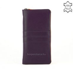 Rendkívül finom valódi nappa bőrből készült luxus kategóriájú, nagy méretű Sylvia Belmonte női bőr divat pénztárca, bicolour külsővel.