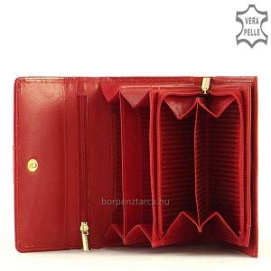 Kívül fényes elegáns bőrből, belül színében harmonizáló puha minőségi nappa bőrből készült valódi bőr női pénztárca. Díszdobozban!