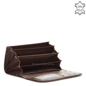 Minőségi, tartós valódi bőrből készült LA SCALA fém logós női bőr pénztárca, melynek fedele elegáns patenttal zárható. Díszdobozba csomagolva