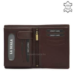 Kiváló minőségű, valódi bőrből készült elegáns LA SCALA fém logós nagy méretű irattartó bőr pénztárca, melyet magas gyártási minőség jellemez