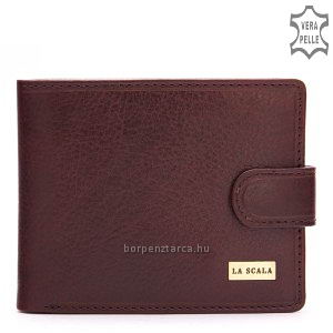 Kiváló minőségű, valódi bőr LA SCALA elegáns fém logós férfi bőr pénztárca, amelyet nagyon minőségi precíz gyártás jellemez.