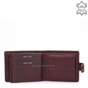 Kiváló minőségű, valódi bőr LA SCALA elegáns fém logós férfi bőr pénztárca, amelyet nagyon minőségi precíz gyártás jellemez.