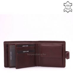 Kiváló minőségű, valódi bőr LA SCALA elegáns fém logós férfi bőr pénztárca, amelyet nagyon minőségi precíz gyártás jellemez.