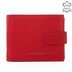 Kis méretű minőségi női bőr pénztárca igazi bőrből piros színben S. Belmonte márkacsaládtól. Patenttal zárható átkapcsolóval.