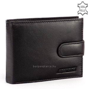 Minőségi bőrből készült S Belmonte fekete színű férfi bőr pénztárca, melynek anyaga rendkívül puha tapintású igazi nappa bőr.