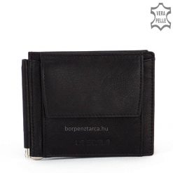 Puha tapintású, igazi nappa bőrből készült fekete dollártárca, mely La Scala termékcsaládunk egyik legnépszerűbb SLIM pénztárca tagja.