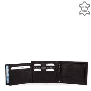 Kellemes tapintású, klasszikus La Scala márkás fekete színű férfi bőr pénztárca, mely valódi minőségi nappa bőrből készült. Gyári garanciával