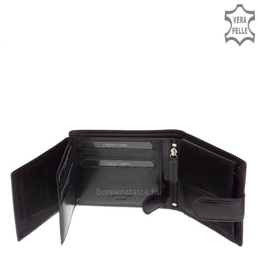 Prémium minőségű, kis méretű modell, mely minőségi bőrből készült elegáns fekete színű LA SCALA férfi bőr pénztárca. Díszdobozos.