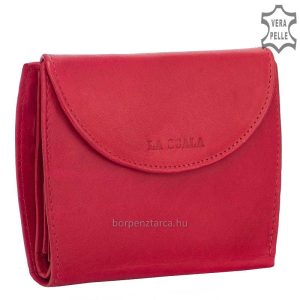 Valódi minőségi bőrből készült, puha tapintású, praktikus kis méretű női bőr pénztárca, melynek fedelén dekoratív La Scala felirat látható.