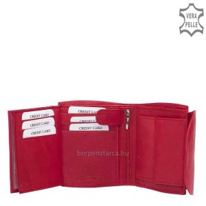 Valódi minőségi bőrből készült, puha tapintású, praktikus kis méretű női bőr pénztárca, melynek fedelén dekoratív La Scala felirat látható.