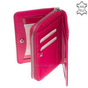 Díszdobozban forgalmazott, minőségi bőrből készült elegáns és divatos női bőr pénztárca, körben cipzáras fedelén ízléses logó látható.