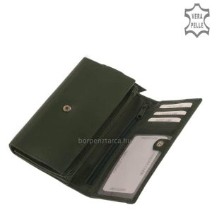 Nagy méretű női bőr pénztárca igai minőségi bőrből, amely igazán praktikus tagja az S.Belmonte márkacsalád kínálatának. Puha tapintású bőrből