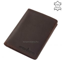 Vintage hatású, GREEN DEED márkájú, kártyatartós, nagy méretű barna színű, férfi bőr irattartó pénztárca, díszdobozos kivitelben.
