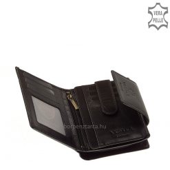 Elegáns, kis méretű bőr női pénztárca modell válogatott, minőségi bőrből elkészítve, fedelén VESTER LUXURY divat márkajelzés látható.