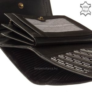 Kiváló, minőségi természetes fényű bőrből készült elegáns VESTER LUXURY női bőr pénztárca, melyet a fedelén lévő dekoratív logó tesz egyedivé.