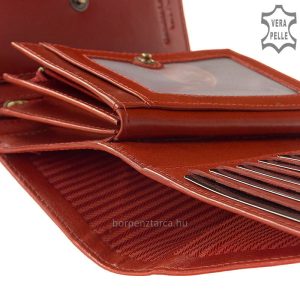 Kiváló, minőségi természetes fényű bőrből készült elegáns VESTER LUXURY női bőr pénztárca, melyet a fedelén lévő dekoratív logó tesz egyedivé.