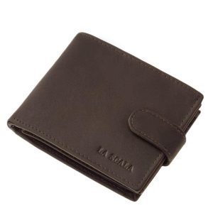 Valódi minőségi bőrből készült klasszikus megjelenésű férfi bőr pénztárca külső patentos átkapcsolóval fekete és barna színben gyártva.