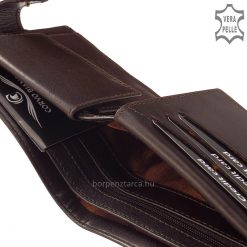 CORVO BIANCO márkajelű férfi bőr pénztárca minőségi elegáns selyemfényű bőrből, minőségi munkával legyártva fekete és barna színben.
