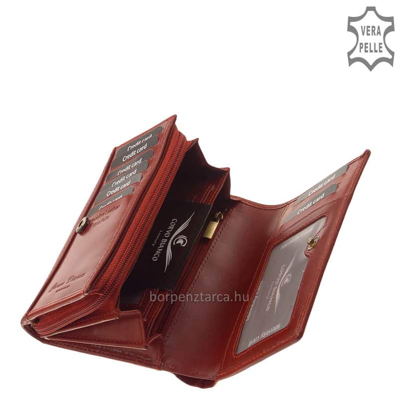 corvo-bianco-luxury-bor-noi-penztarca-CBS604-piros-03 női pénztárca