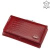 Exkluzív megjelenésű, divatos krokodil mintázattal díszített piros színű NICOLE divatos női lakk bőr pénztárca valódi bőrből készítve.