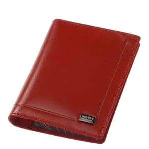 Elegáns ROVICKY márkanéven forgalomba hozott, divatos piros női irattartó bőr pénztárca és kártyatartó, valódi bőrből.