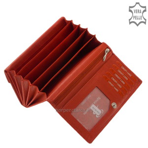 Rendkívül nőies, nagy méretű, valódi bőrből gyártott női divat bőr pénztárca, kifejezetten igényes mintás felülettel ellátott modell.