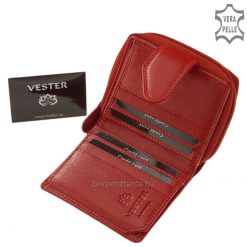 Méretét meghazudtoló, nagyon jól kihasználható kis méretű dekoratív Vester női bőr pénztárca, finom tapintású minőségi valódi bőrből.