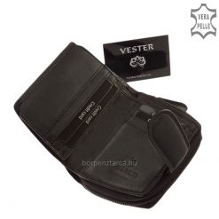 Kiváló minőségű valódi bőrből készült, dekoratív megjelenésű kis méretű női bőr pénztárca, fedelén állítható hosszúságú átkapcsoló pánttal.