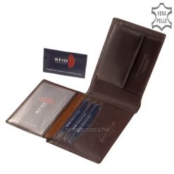 CORVO BIANCO márkajelű, RFID bőr pénztárca minőségi és elegáns hatású selyemfényű bőr felhasználásával készült, igényes munkával legyártva.