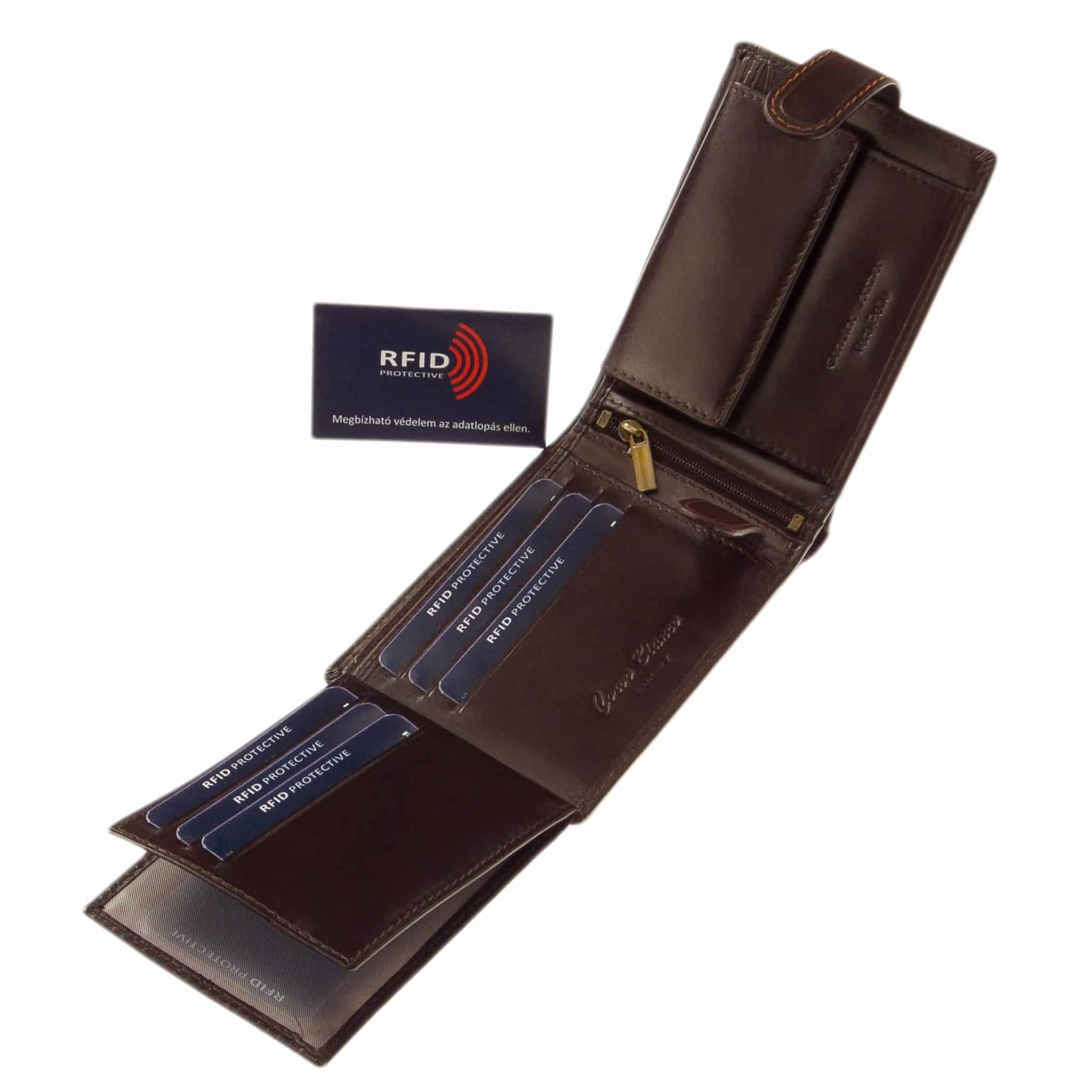 Corvo-Bianco-bor-ferfi-penztarca-RCCS1021T-SB-04 Minőségi prémium kategóriájú, elegáns selyemfényű bőrből készült dekoratív férfi pénztárca, a Corvo Bianco márka klasszikus darabja.