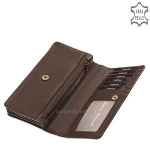 A divat által diktált aktuális trendeknek megfelelő minőségi női bőr pénztárca igazi marha nappa bőrből gyártva, nőies formatervezéssel.