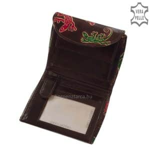 Minőségi bőrből készült mintás kézzel festett, divatos S Belmonte valódi bőr női pénztárca, praktikus funkciókkal ellátott modell.