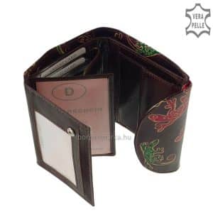 Minőségi bőrből készült mintás kézzel festett, divatos S Belmonte valódi bőr női pénztárca, praktikus funkciókkal ellátott modell.