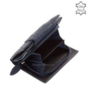 Különlegesen egyedi valódi bőr női pénztárca, felületén dekoratív mintás inda- és virágnyomattal, mely egyedibbé varázsolja a tárca kinézetét.