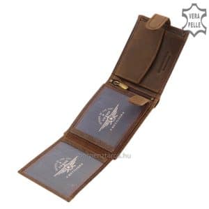 SKYFLYER márkájú, barna színű, valódi minőségi bőrből készült egyedi bőr pénztárca, igen közkedvelt a férfi vásárlóink körében.