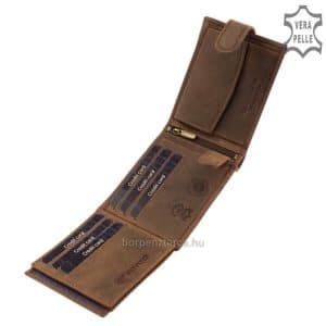 SKYFLYER márkájú, barna színű, valódi minőségi bőrből készült egyedi bőr pénztárca, igen közkedvelt a férfi vásárlóink körében.