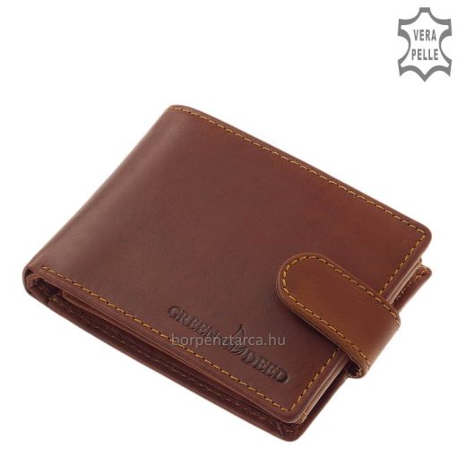 Kiváló, minőségi alapanyagból legyártott elegáns GreenDeed férfi bőr pénztárca a klasszikus tárcákra jellemző barna színben és kialakításban.