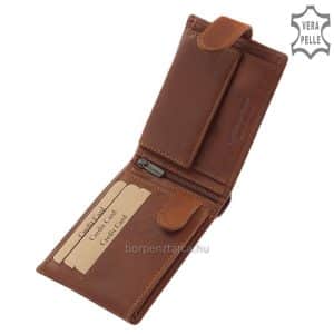 Kiváló, minőségi alapanyagból legyártott elegáns GreenDeed férfi bőr pénztárca a klasszikus tárcákra jellemző barna színben és kialakításban.