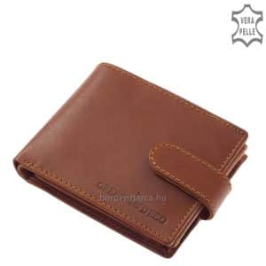 Egyszerre elegáns és sportos jellegű, kiváló minőségű bőrből készült, barna színű GreenDeed férfi bőr pénztárca átkapcsolóval, díszdobozban.