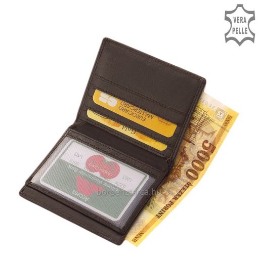 Puha marha nappa bőrből készült kis méretű, praktikus elrendezésű, La Scala márkás valódi bőr kártyatartó pénztárca. Minőségi termék!