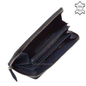 Minőségi, valódi bőrből gyártott LA SCALA márkájú, nagy méretű női bőr pénztárca, amely divat kiegészítőként is kiváló modellünk.