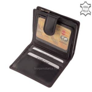 Kiváló minőségű valódi bőrből gyártott SLM márkájú kis méretű praktikus női bőr pénztárca termék, stílusos kiegészítőkkel.