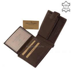 A mai trendeknek megfelelő, divatos minőségi bőr férfi pénztárca, mely jellegzetes valódi bőrből készült barna és fekete színben.