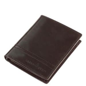 Praktikus méretű, remekül használható minőségi valódi bőr férfi pénztárca, melynek fedelén elegáns és divatos GreenDeed márkajelzés található